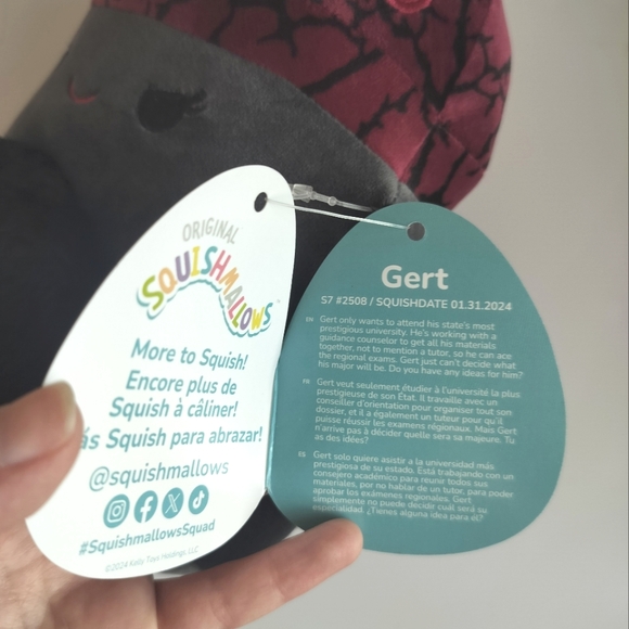 Squishmallow Gert Girly Goth Mushroom 7" NWT - Picture 5 of 6